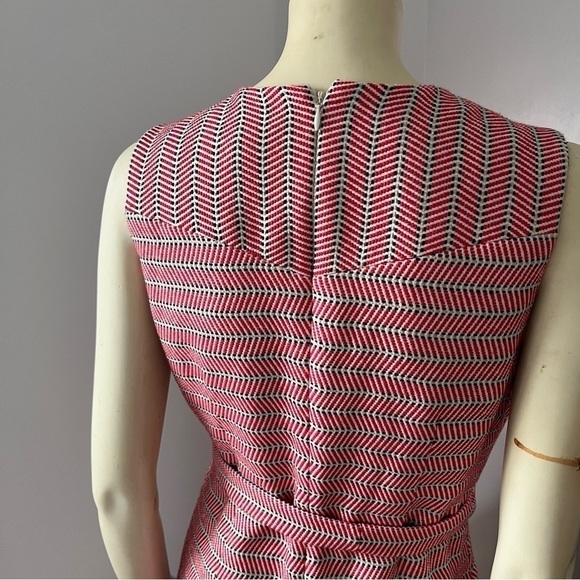 Jcrew Women’s Italian Tie Waist Dress in Tweed Sleeveless Red Tan Black 8T - Picture 6 of 12